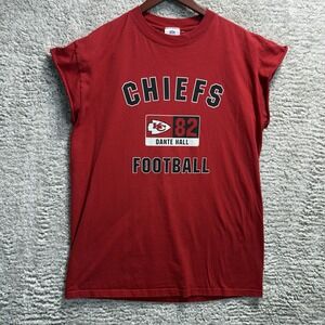 NFL Kansas City Men Tshirts L Red Vintage Dante Hall 82'‎ Cut Off Sleeve